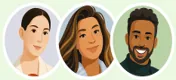 Three eco-conscious users supporting Axel Echo in circular portraits