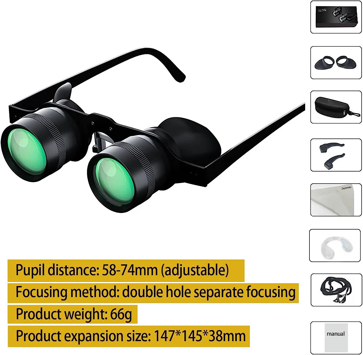 Fishing Binoculars for outdoor bird watching, fishing, sports, theater professional hands-free glasses HD portable telescope 4 - Axel Echo – Eco Action Image Fishing Binoculars for outdoor bird watching, fishing, sports, theater professional hands-free glasses HD portable telescope - Image 4
